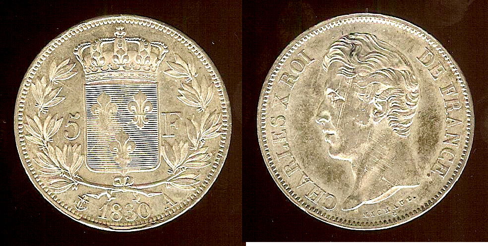 5 francs Charles X, 2e type 1830 Paris SUP